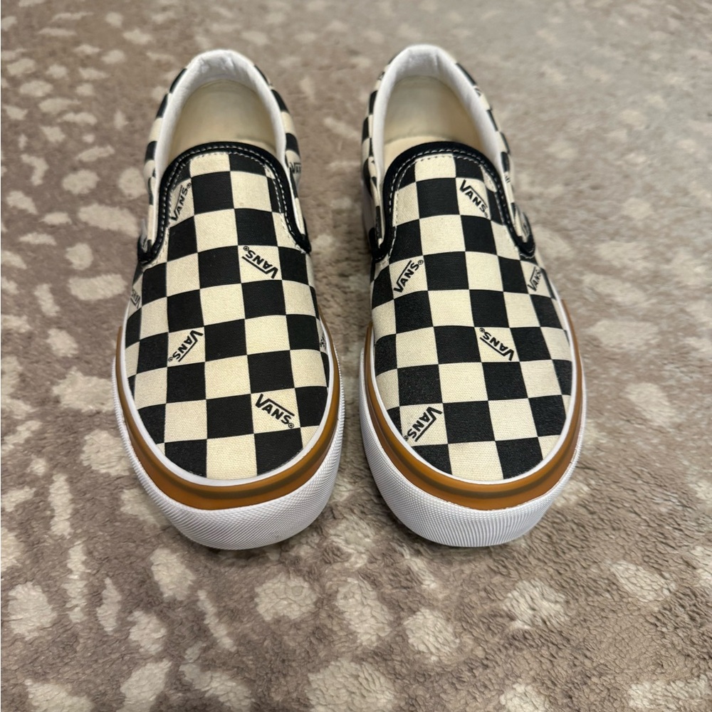 Vans stacked checkerboard slip on platform